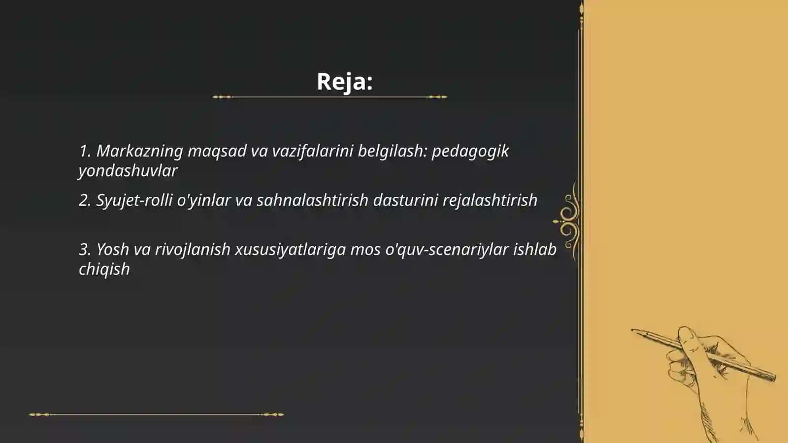 Syujet-rolli o'yinlar va sahnalashtirish metodikasi 2