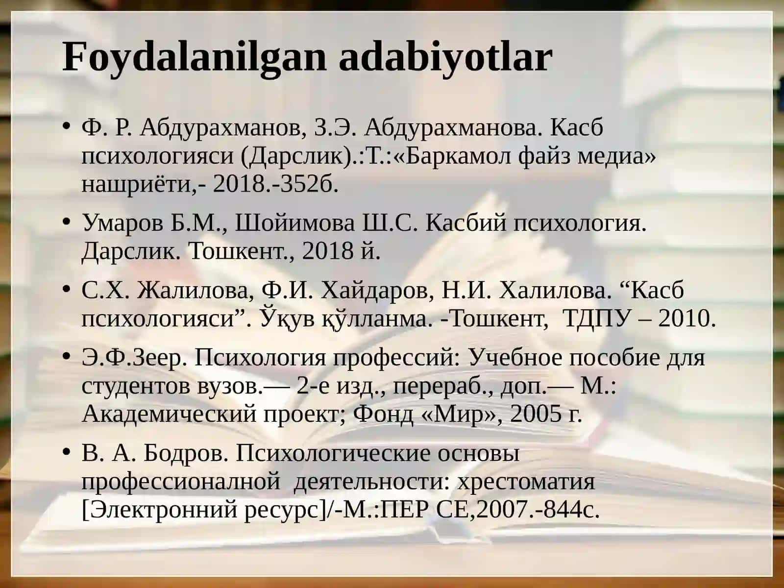 Kasbpsixologiyasiningpredmeti, maqsadi va asosiy kontseptual qoidalari 2