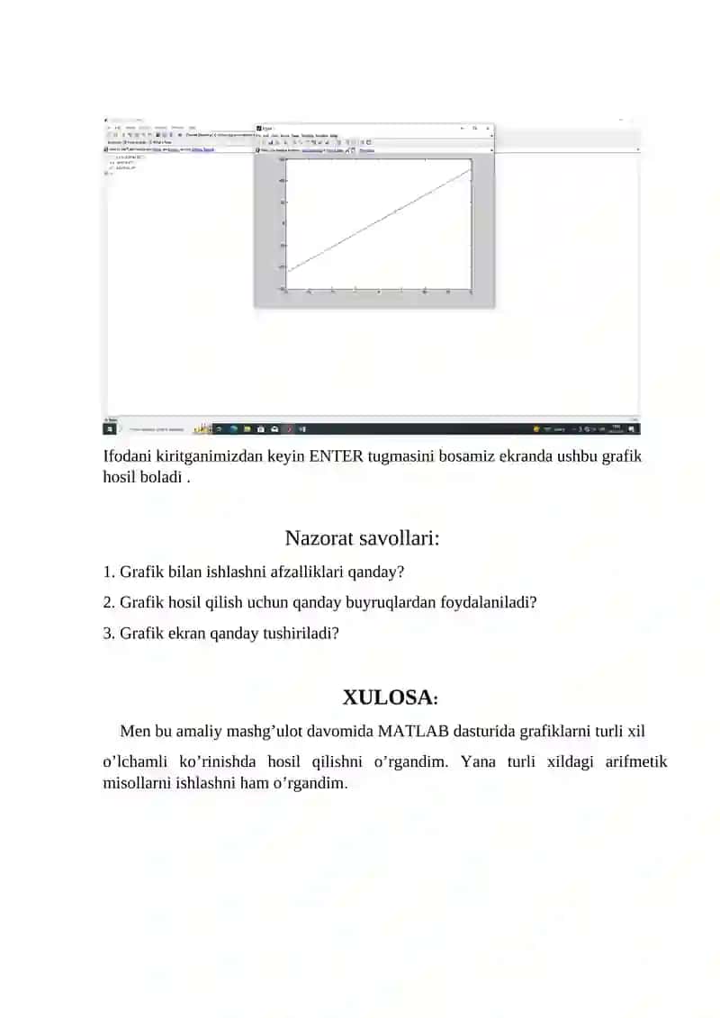 Matlab dasturida ikki va uch o'lchamli grafiklar qurish 2