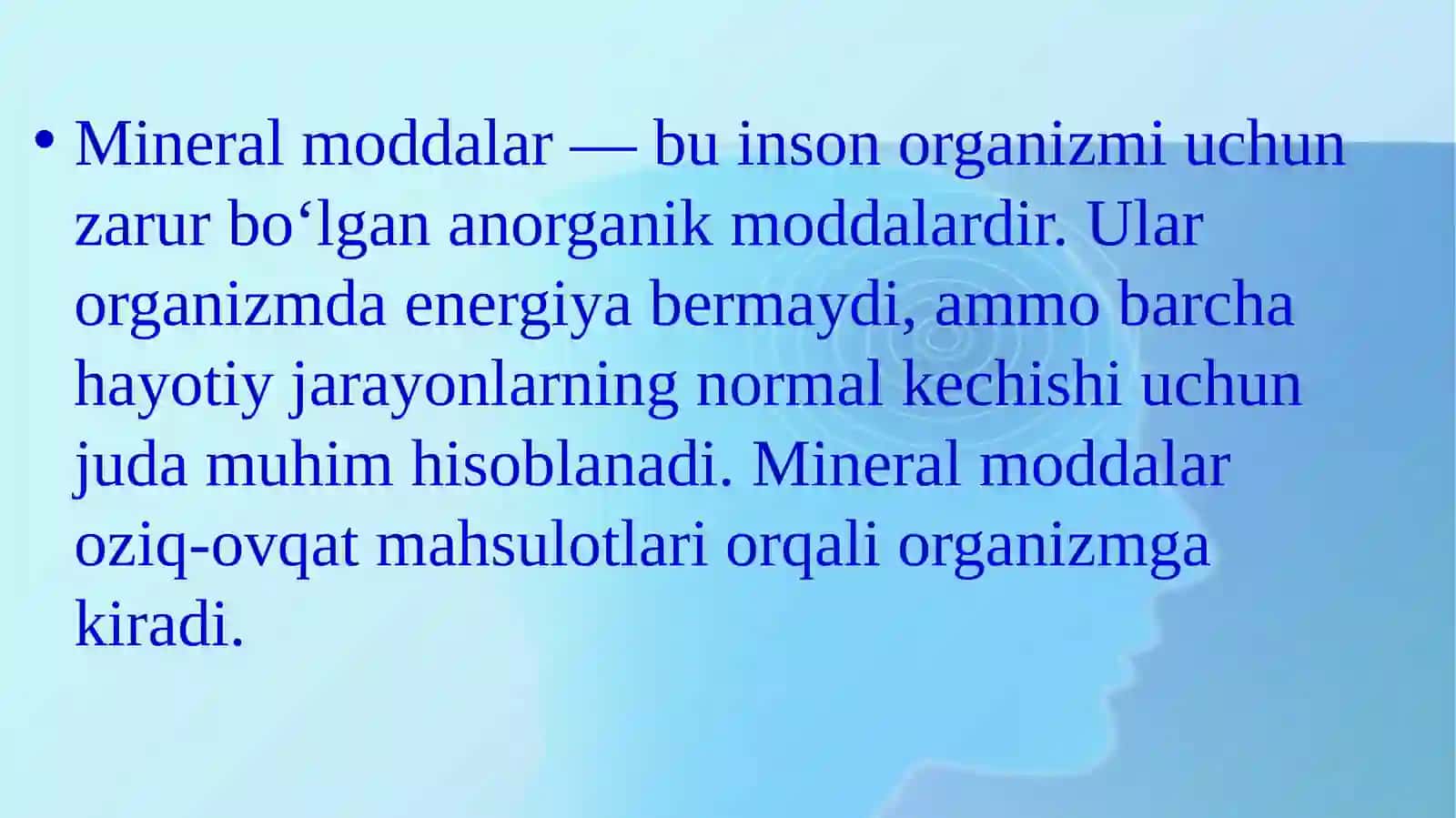 Oziq-ovqat mahsulotlari tarkibida mineral moddalar 2
