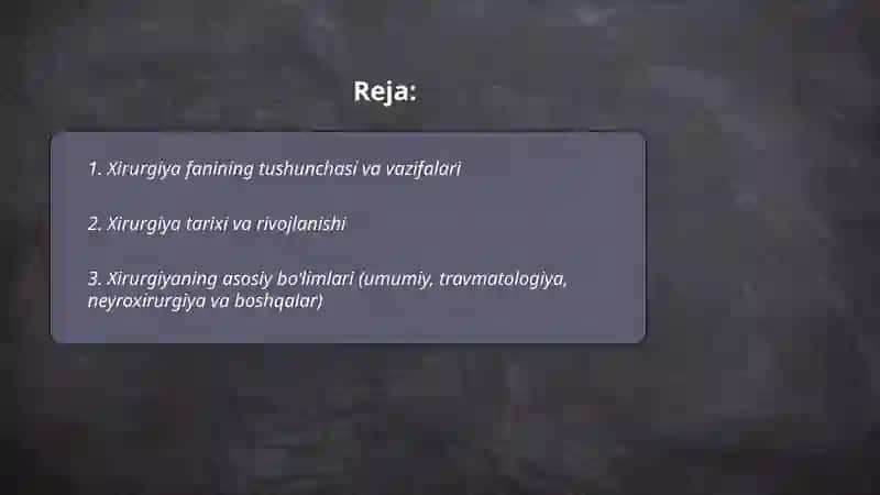 Xirurgiya fani haqida tushuncha 2