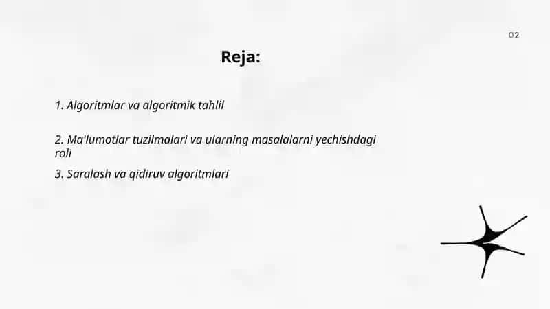 Algoritmlar va algoritmik tahlil 2