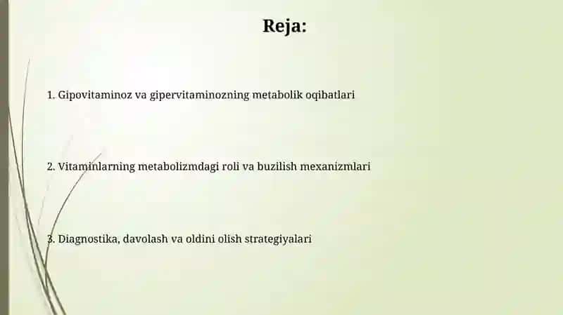 Gipovitaminoz va gipervitaminoz holatlarida moddalar almashinuvining buzilishi 2