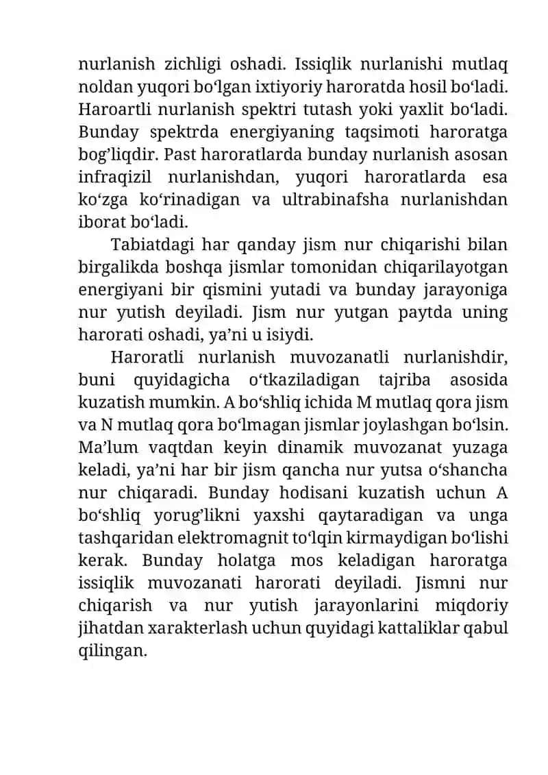 Issiqlik nurlanishi. Kirxgof, Stefan-Bolsman va Vinn qonunlari 2