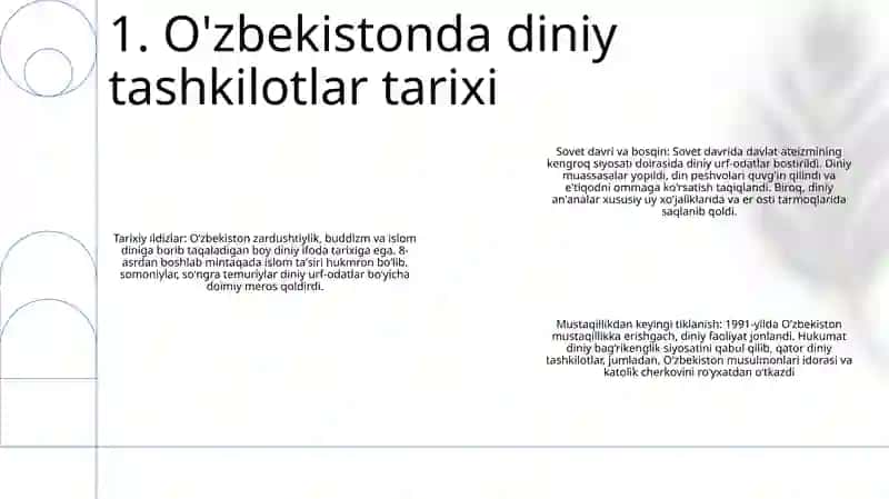 O'Zbekistonda Faoliyat Ko'Rsatayotgan Diniy Tashkilotlar 2