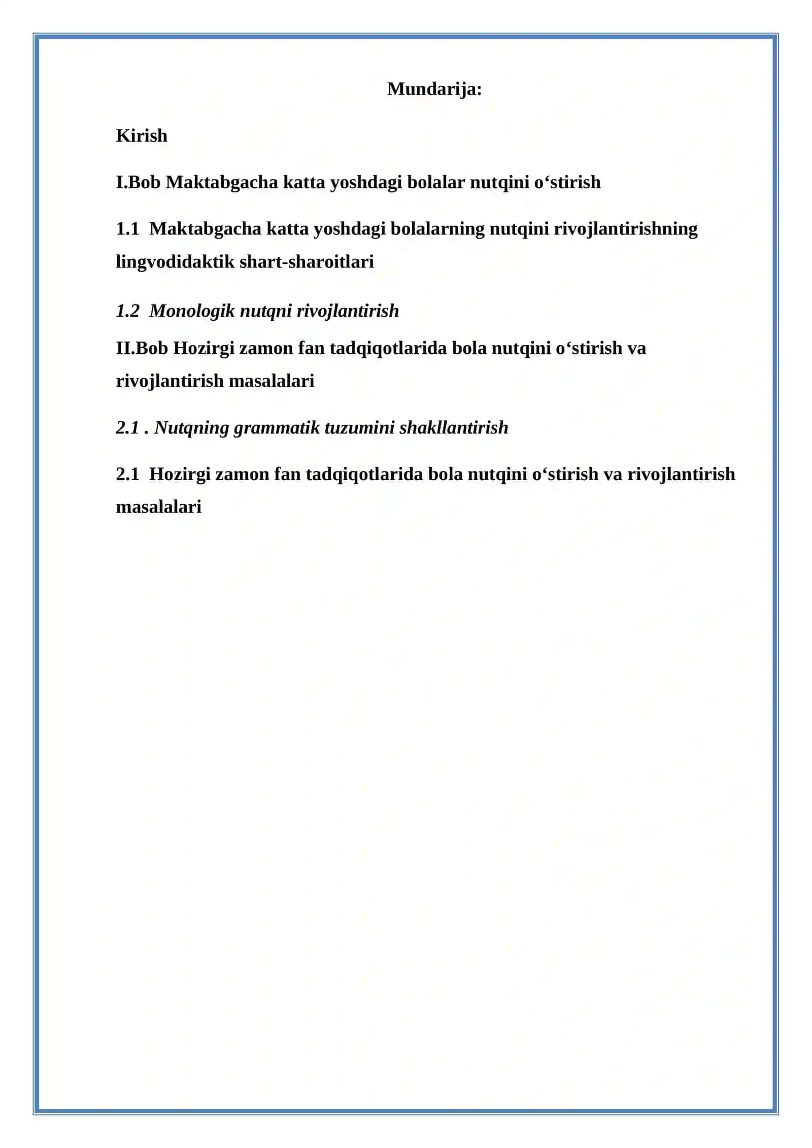 MAKTABGACHA KATTA YOSHDAGI BOLALAR NUTQINI О‘STIRISHNING VAZIFALARI, METODLARI VA VOSITALARI 2