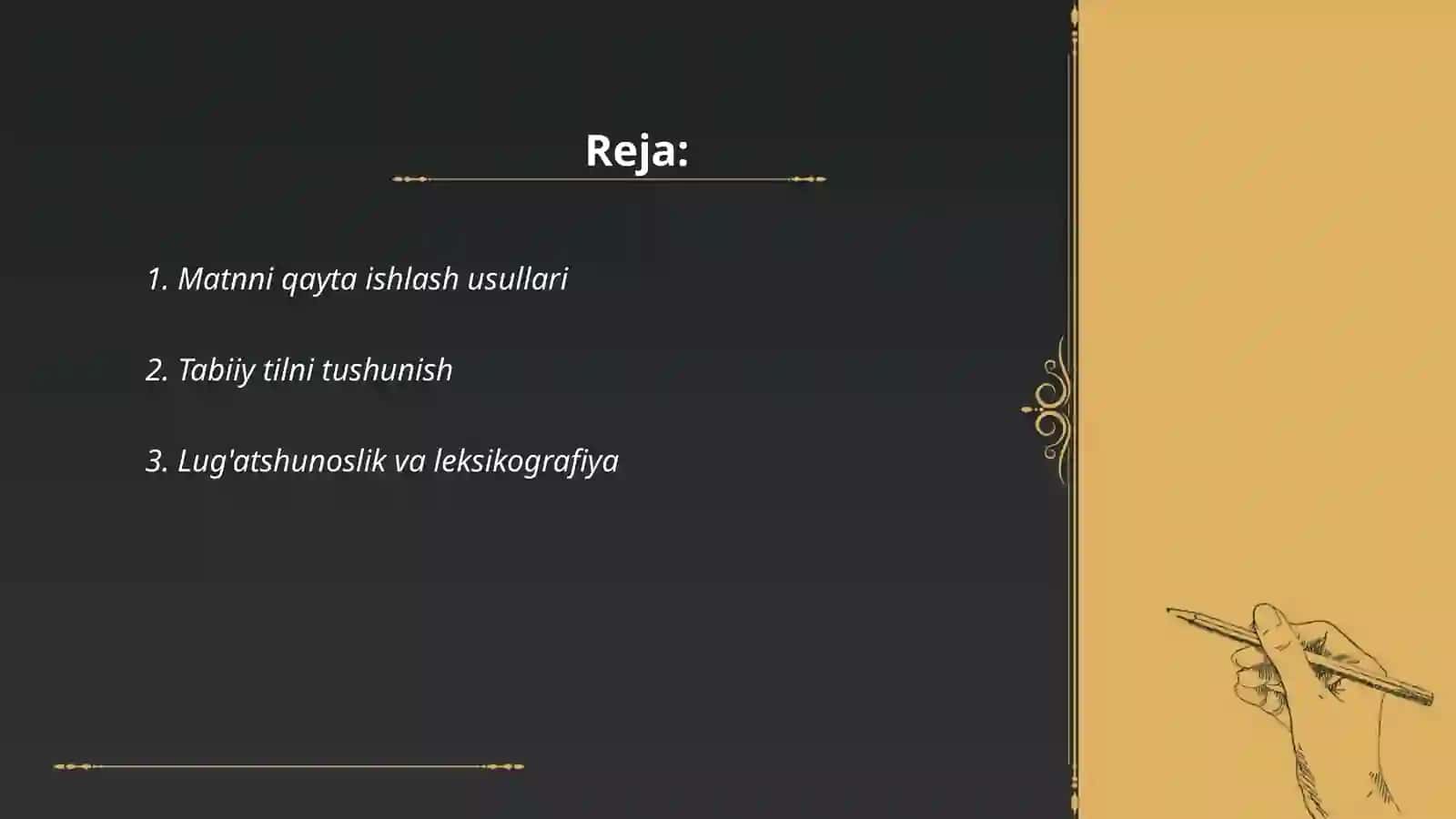 Kompyuter lingvistikasida metodlar 2