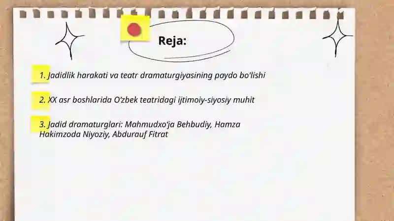 Yangi davr O'zbekiston teatri jadid dramaturgiyasining maydonga kelishi 2