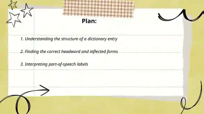 Understanding the structure of a dictionary entry 2
