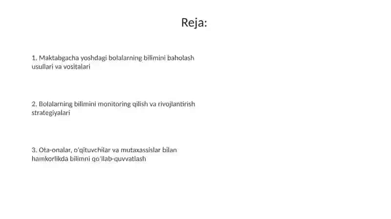 Maktabgacha yoshdagi bolalar bilimlarini aniqlash va matoring qilish 2