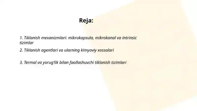 Oʻz-oʻzidan tiklanadigan kompozit materiallar 2
