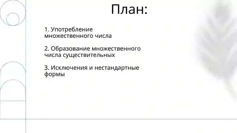 Множественное число имен существительных 2