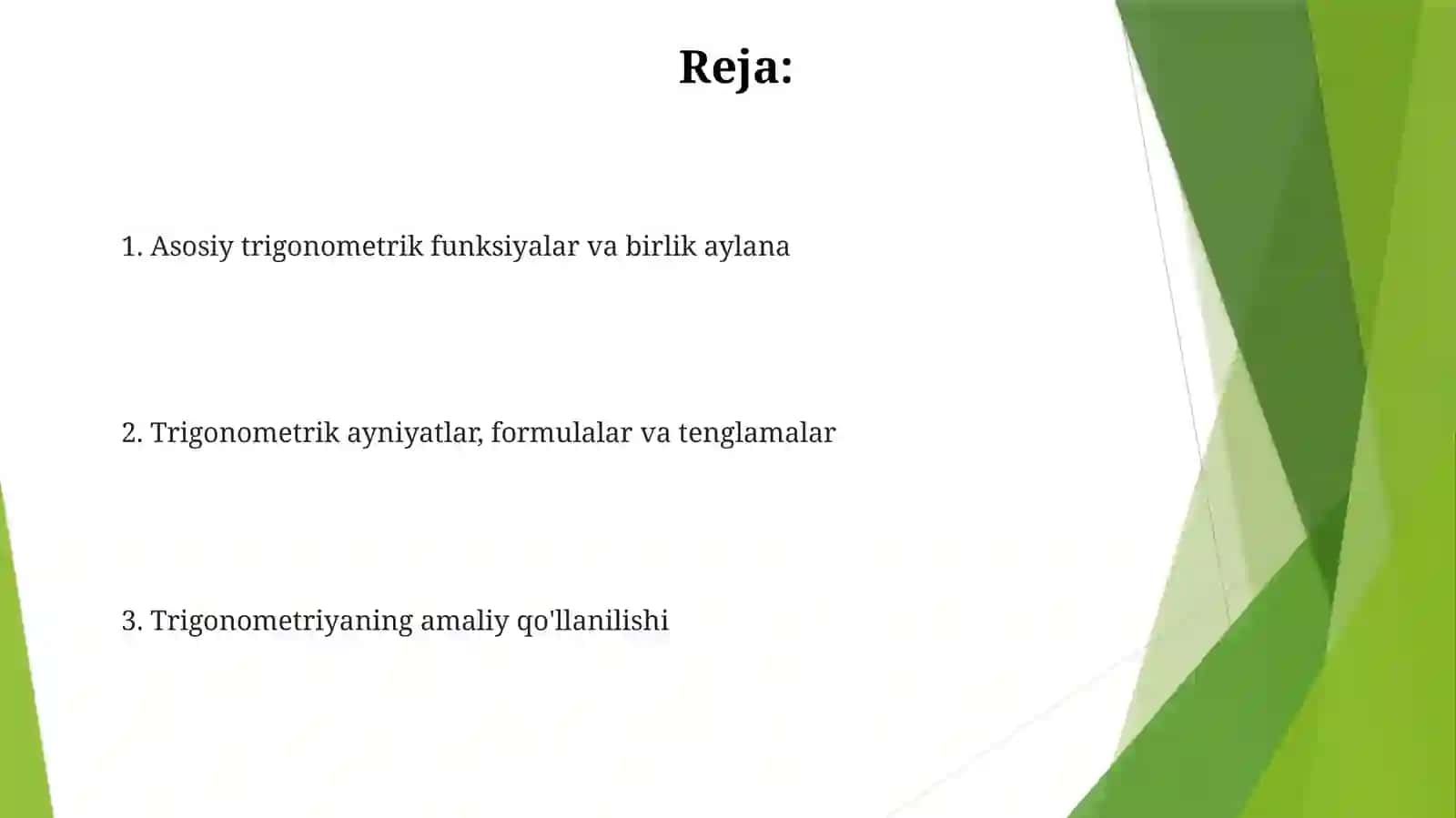 Trigonometriya  haqida  tushuncha 2