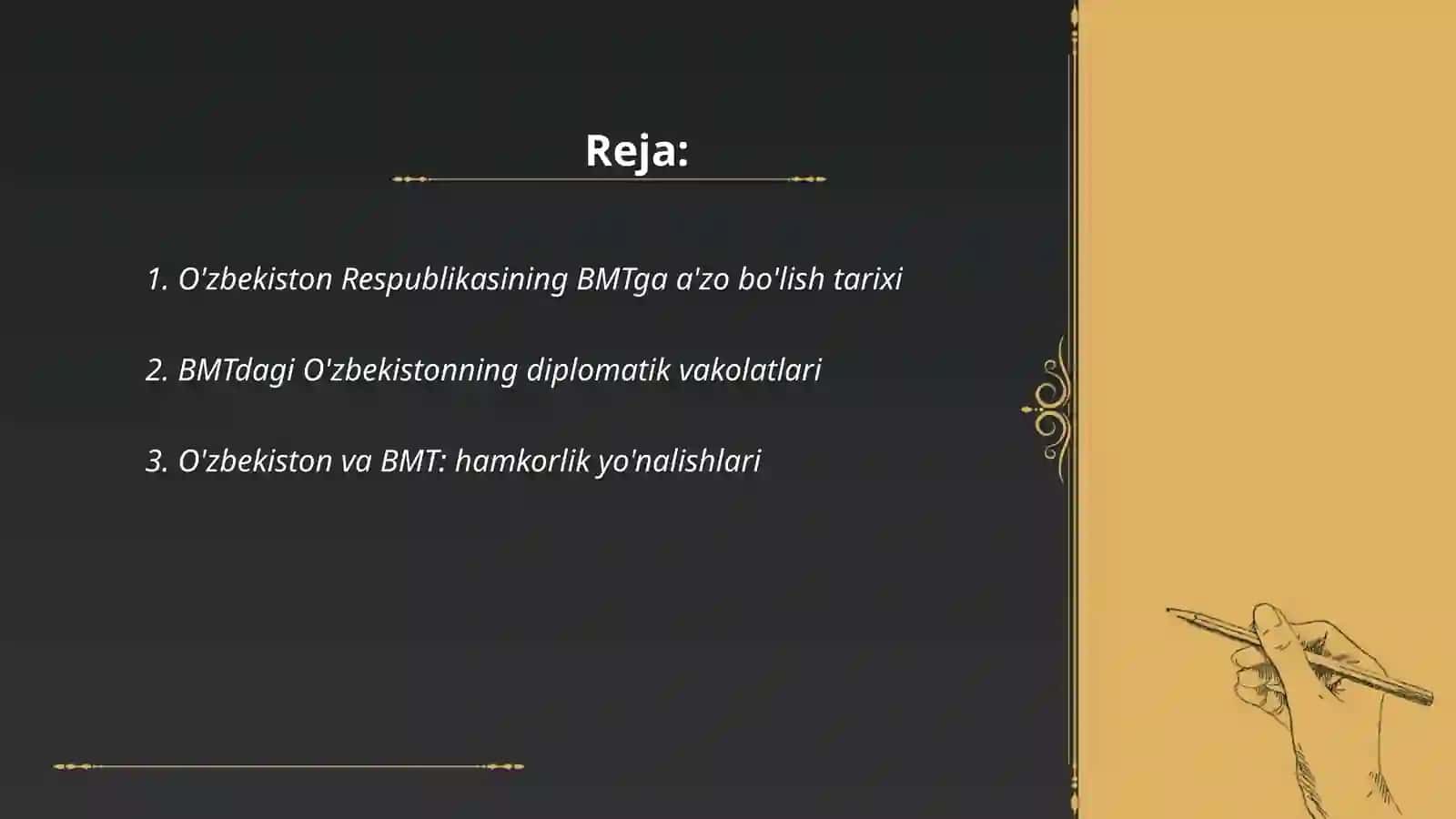 O'zbekiston Respublikasining BMTga a'zo bo'lish tarixi 2
