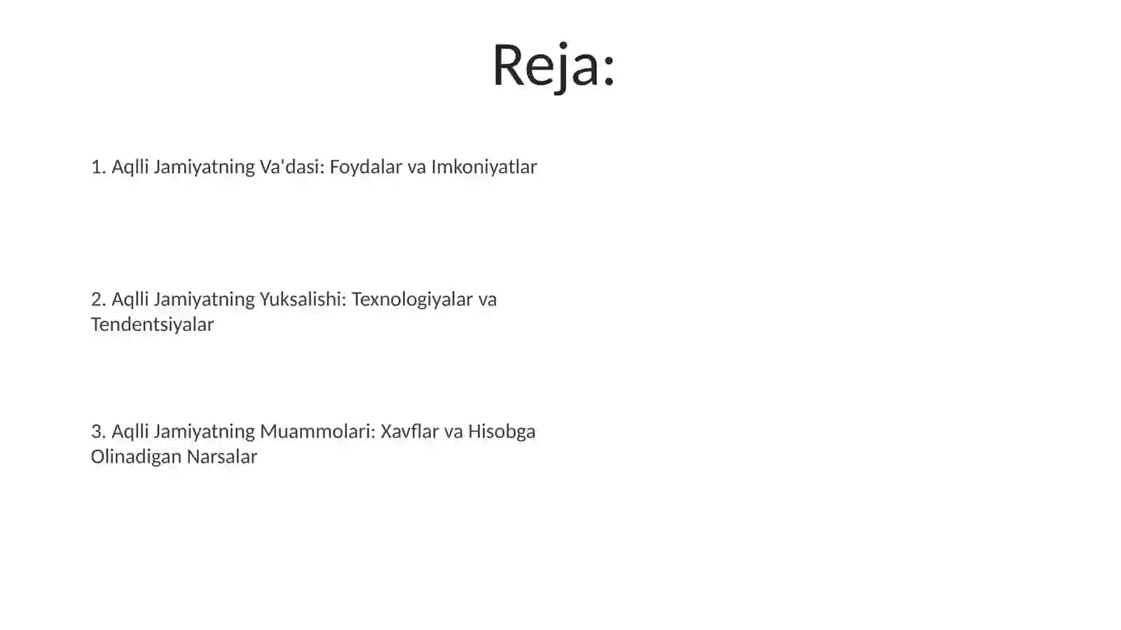 Aqilli jamiyatning kelajakdagi istiqbollari va oqibatlari 2