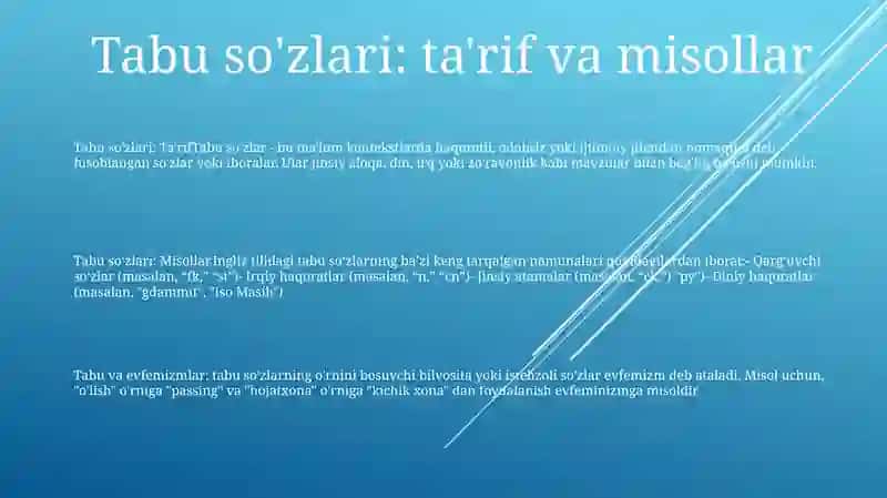 Tabu Va Evfemizmlar 2