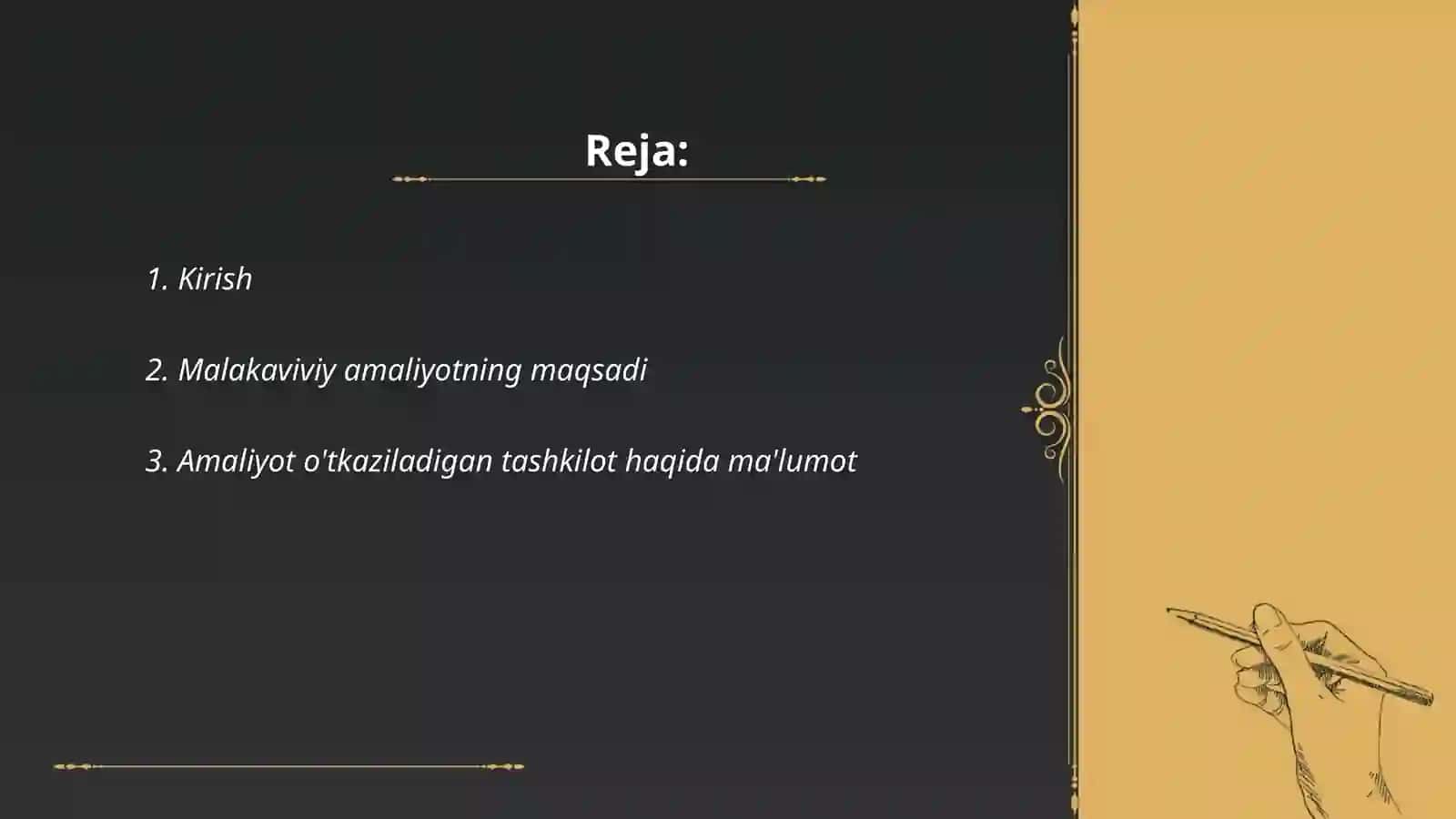 Malakaviviy amaliyot hisoboti 2