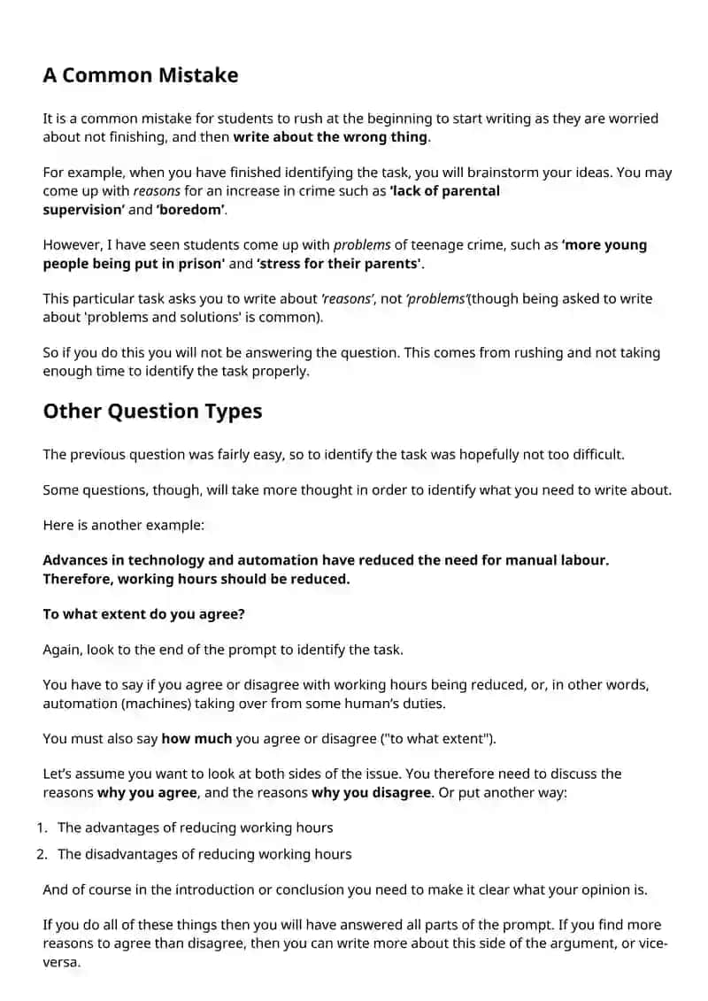 Writing Task 2 Lesson 2: Identify the Task 2