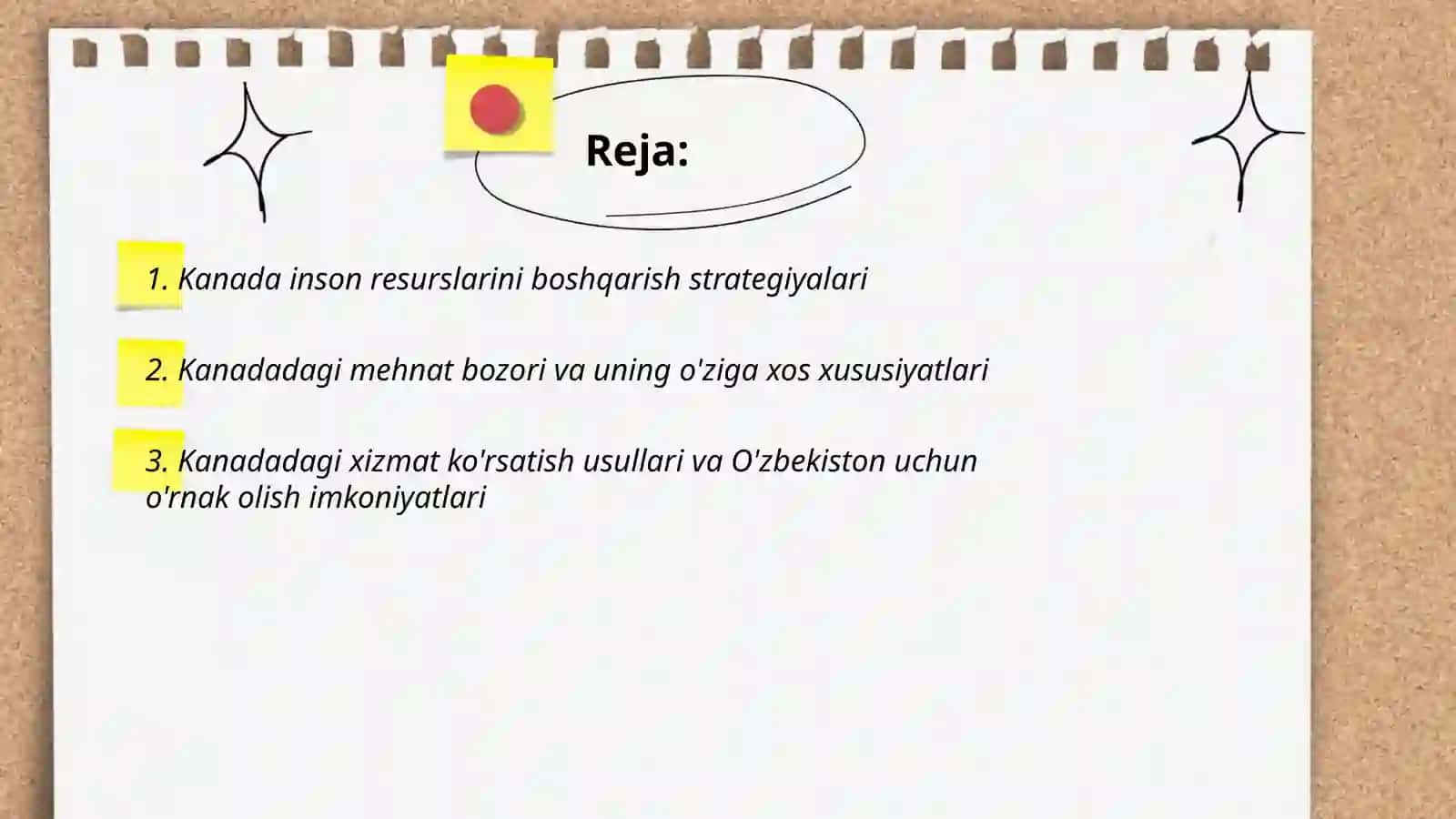 Inson resurslarini boshqarishning xorijiy tajribalari va undan o’zbekistonda foydalanish imkoniyatlari ( Kanada korxonalari misolida) 2