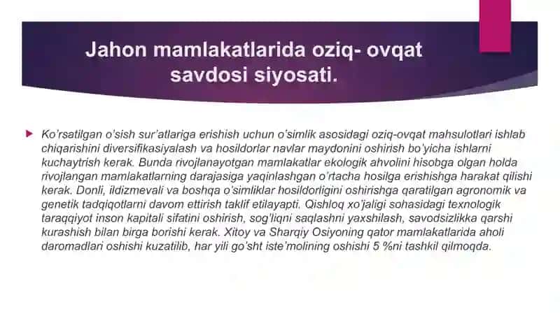 Jahonda va O‘zbekistonda oziq-ovqat xavfsizligini tartibga solishning huquqiy asoslari 2