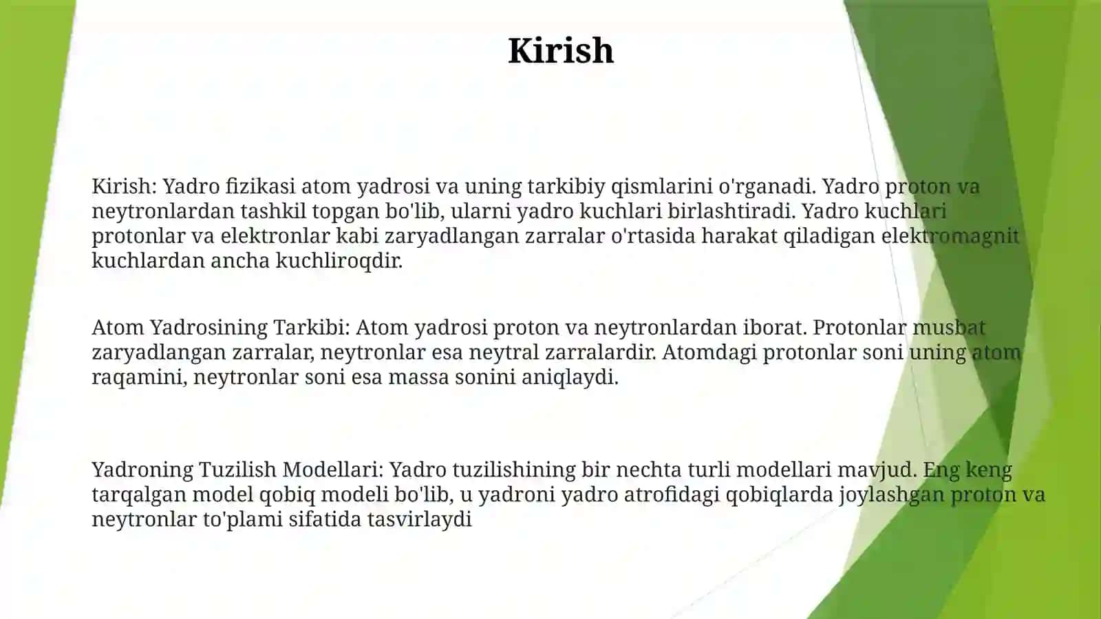 Atom Yadrosining Tarkibi Va Yadroning Tuzilish Modellari 2