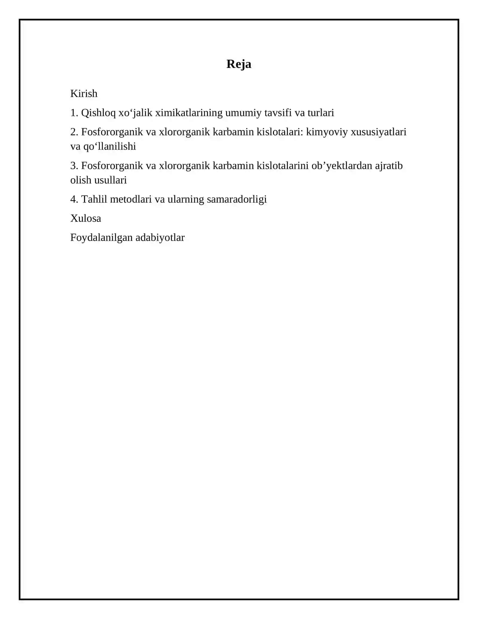 Qishloq xo 'jalik ximikatlari va karbamin kislolajhosilalari 2