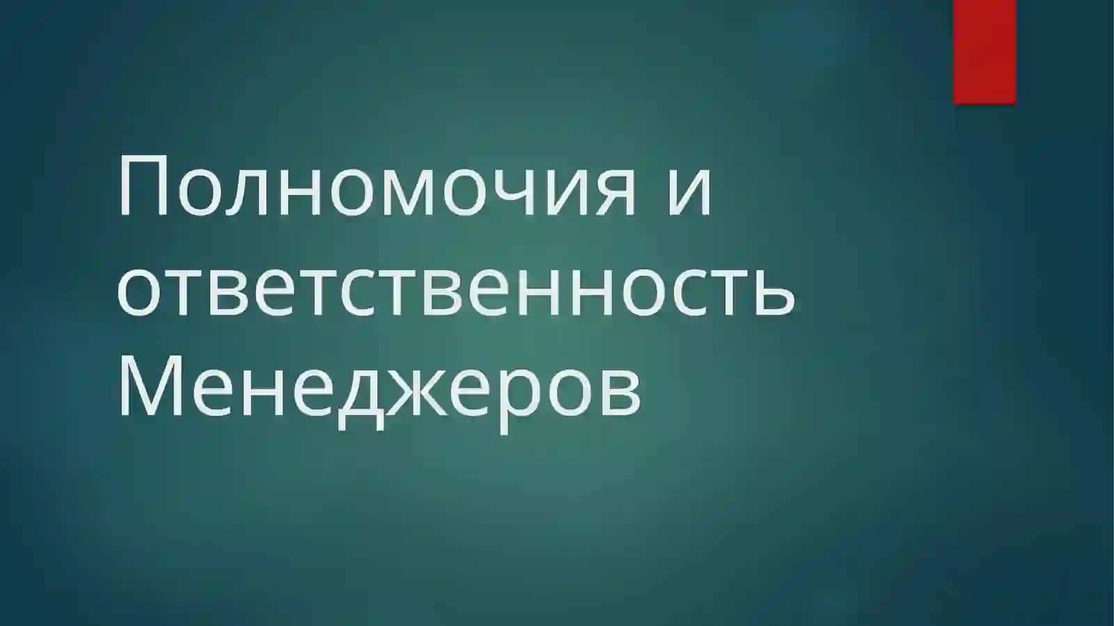 Полномочия и ответственность Менеджеров 2