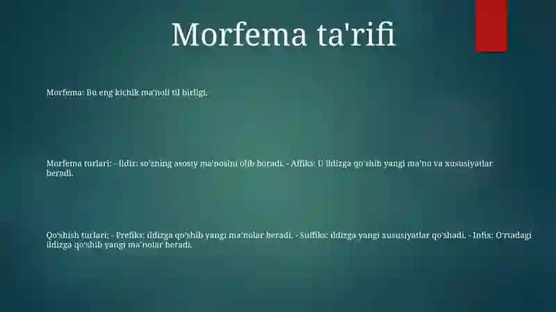 Morfema Va Uning Turlari 2