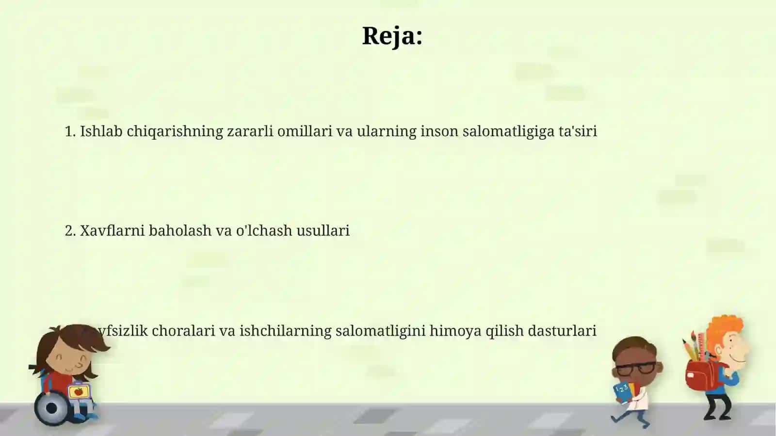 Ishlab chiqarishning zararli va zaharli i omillarini inson organizmiga ta'sirini hisoblash 2
