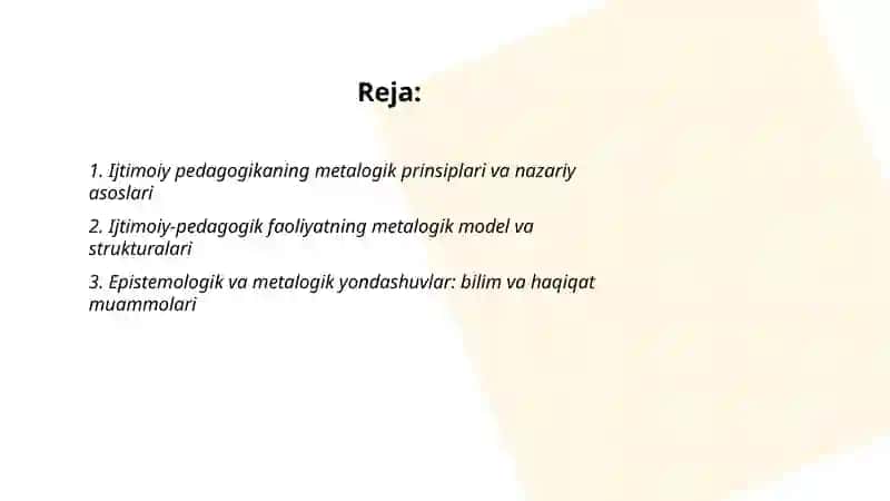 Ijtimoiy pedagogikani va ijtimoiy-pedagogik faoliyat rivojining metalogik asoslari 2