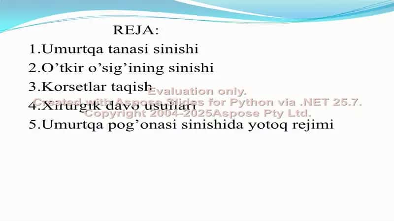 Umurtqa pogʻonasi shikastlanishi 2