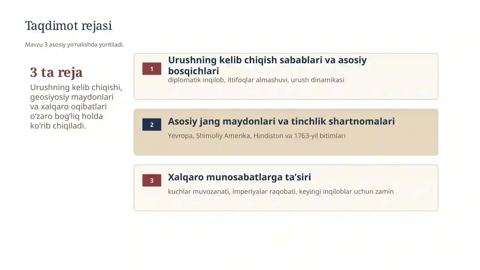7 yillik urush (1756–1763) va uning xalqaro munosabatlarga taʼsiri 2