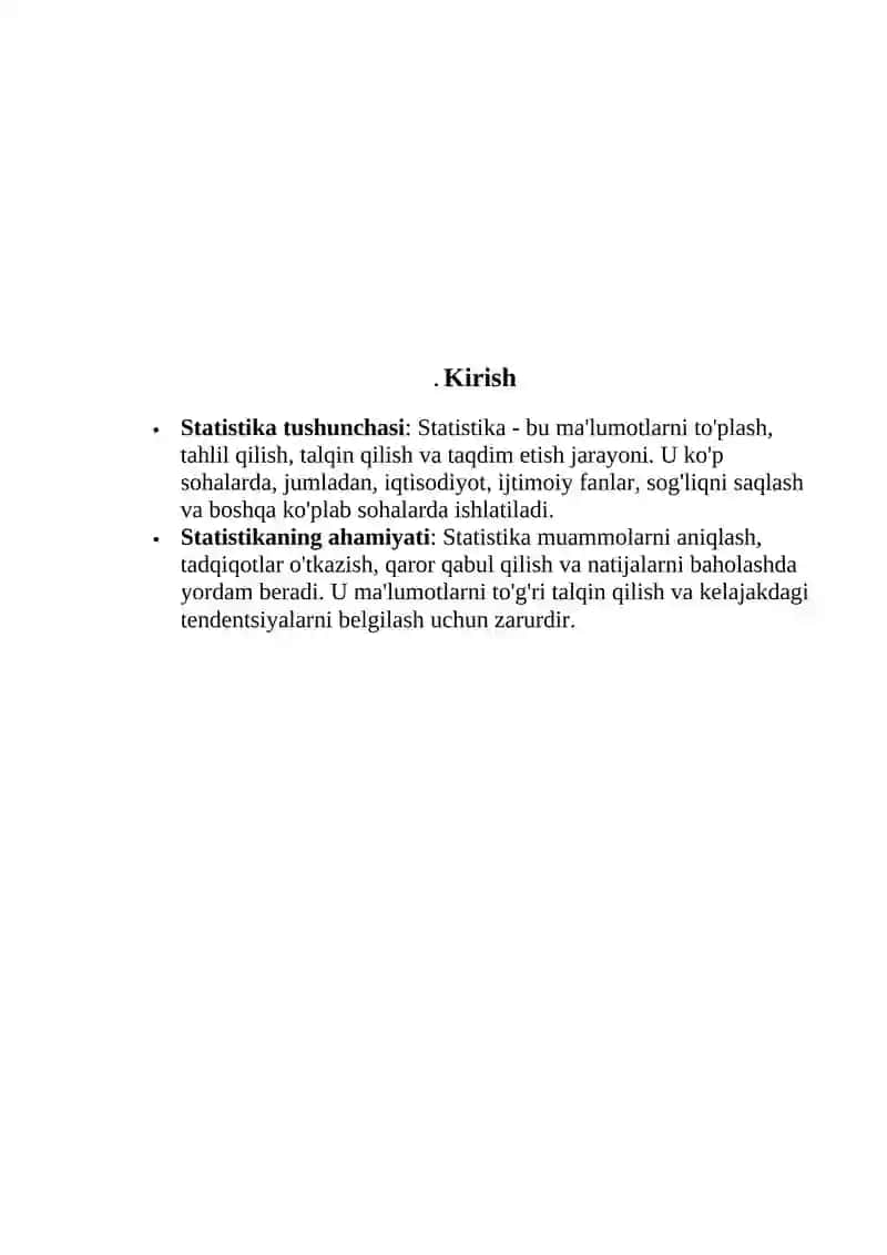 Statistika fani predmeti, uslubiyoti va metodlari 2