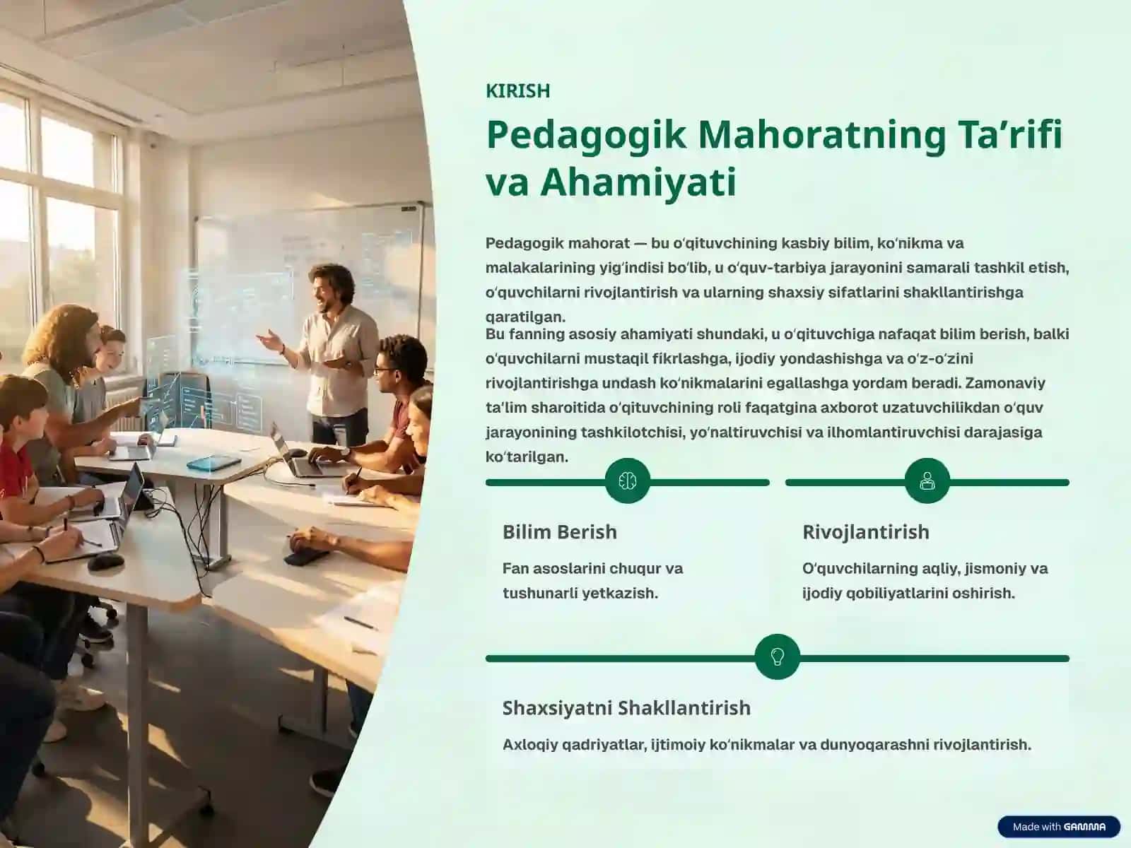 PEDAGOGIK MAHORAT FANINING UMUMIY TARKIBIY QISMI, VAZIFALARI VA MAQSADLARI 2