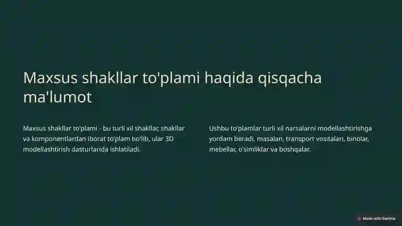 Maxsus shakllar to'plami 2
