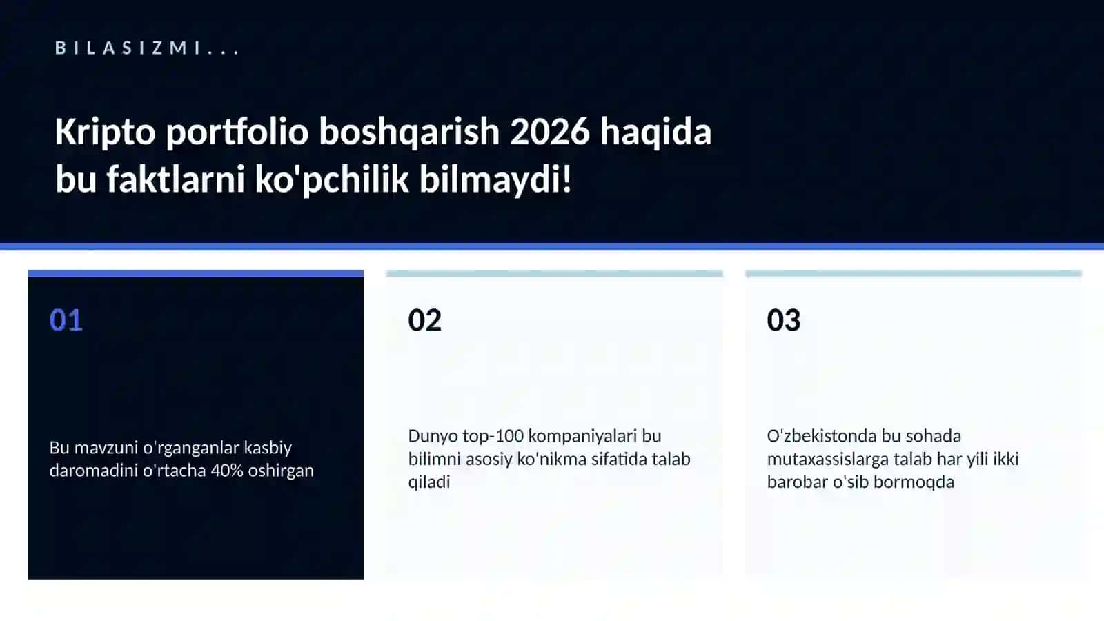 Kripto portfolio boshqarish 2026 2