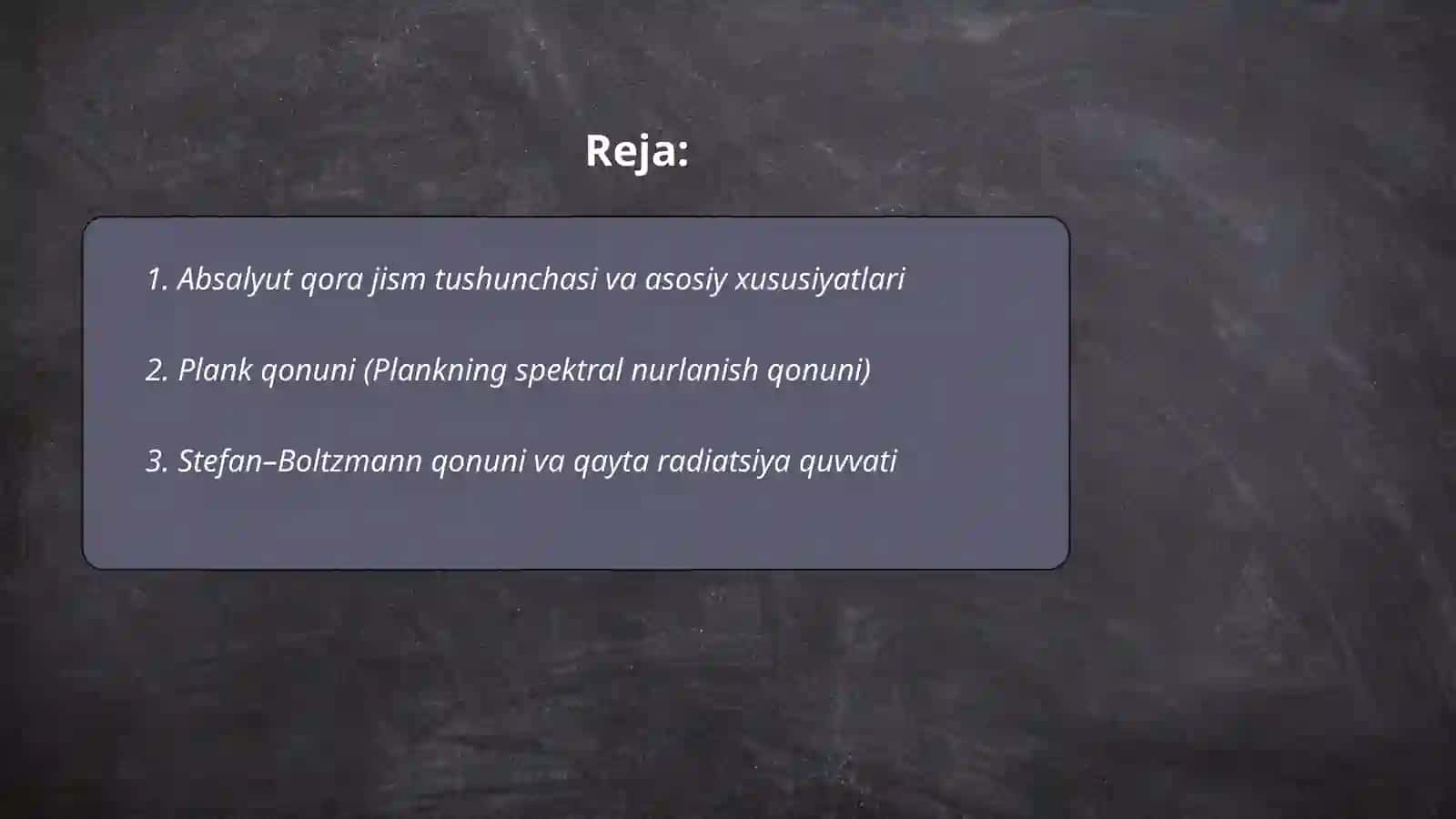 Absalyut qora jism nurlanish qonunlari 2