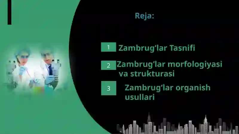 Zamburug'lar. Ularning morfologiyasi, strukturasi va ularni oʻrganish usullari. 2