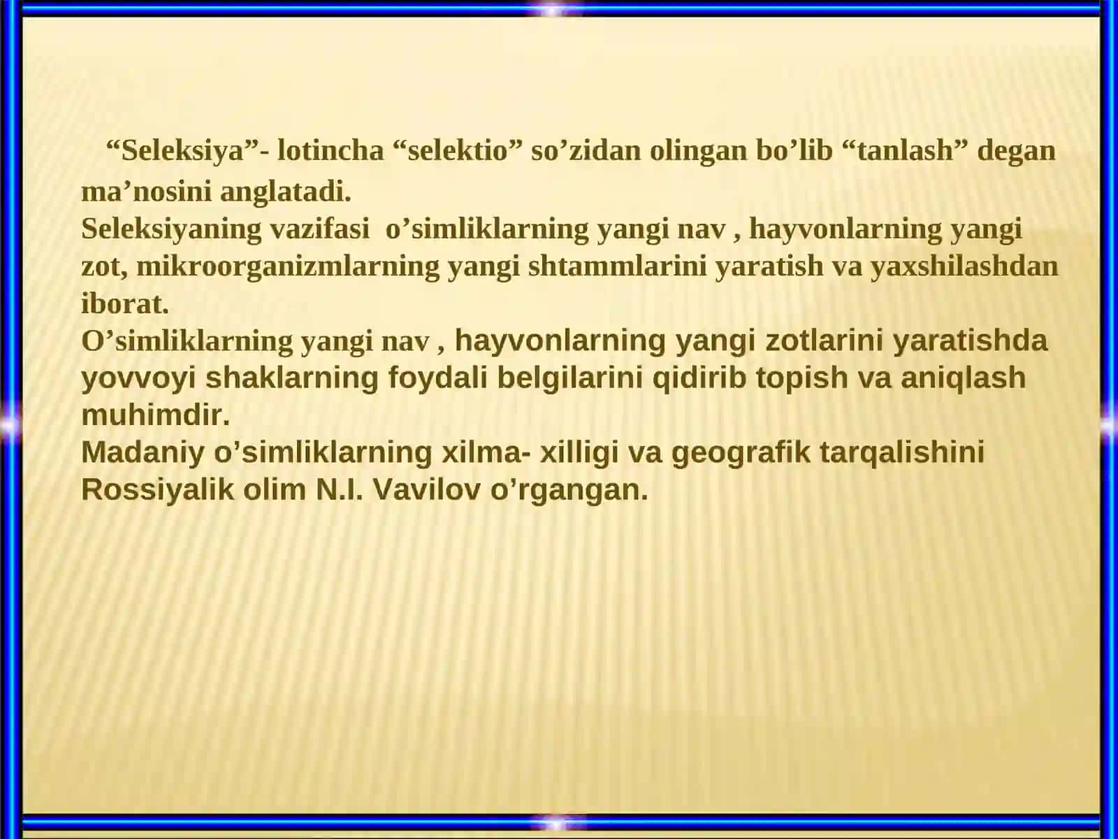 Seleksiya va biotexnologiya asoslari 2
