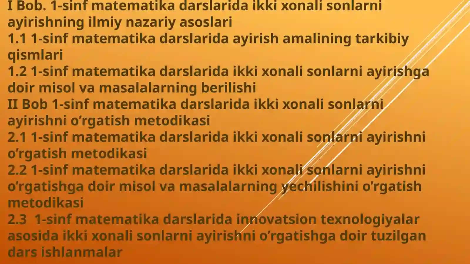1-sinf matematika darslarida ikki xonali sonlarni ayirish 2