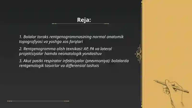Bolalar nafas aʼzolari kasalliklaridagi funksional-instrumental tekshiruvlar: rentgenogramma interpretatsiyasi 2
