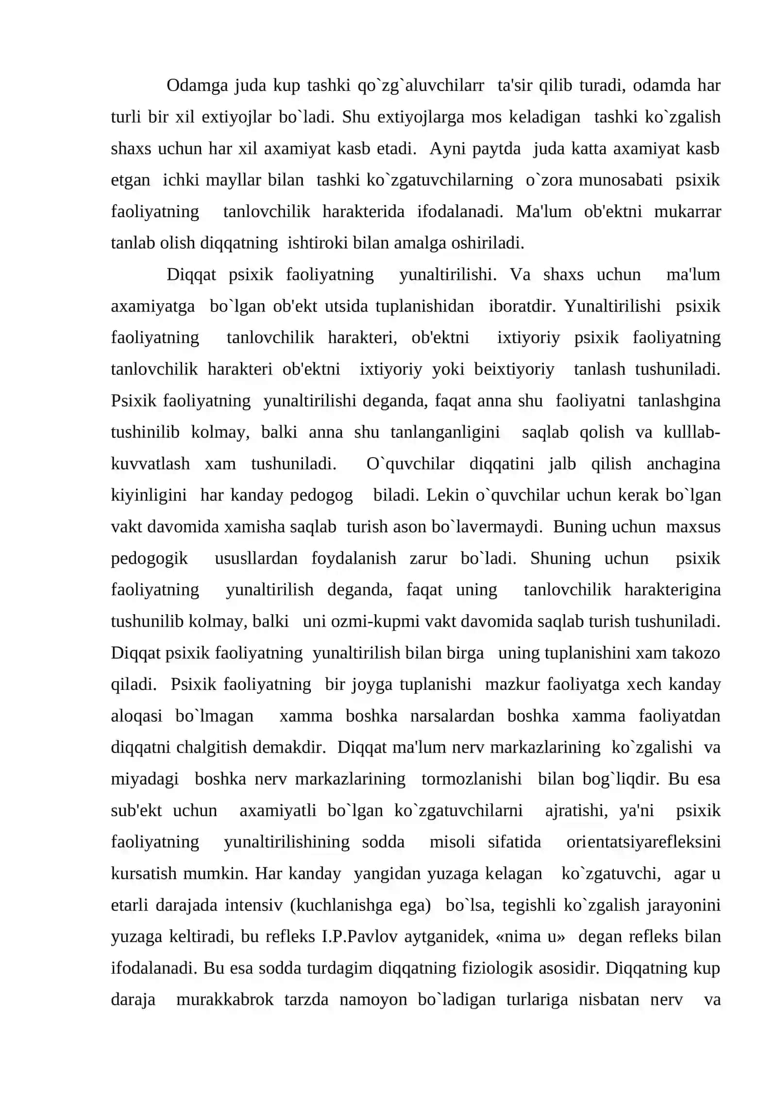 Diqqat turlari va uning xususiyatlari 2