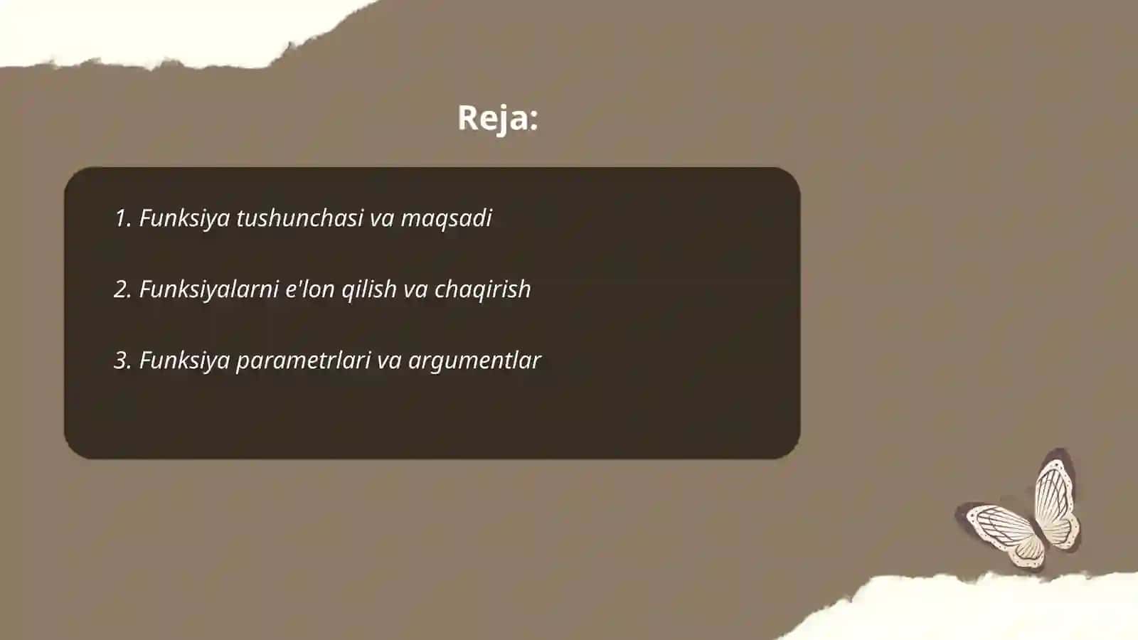 Python dasturlash tilida funksiyalar bilan ishlash 2