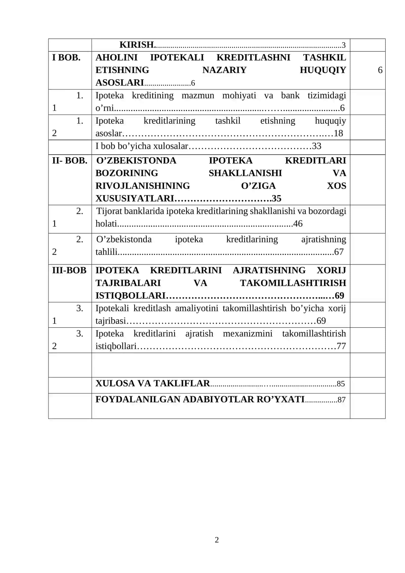 TIJORAT BANKLARIDA IPOTЕKA KRЕDITLARINI AJRATISH MЕXANIZMINI TAKOMILLASHTIRISH 2