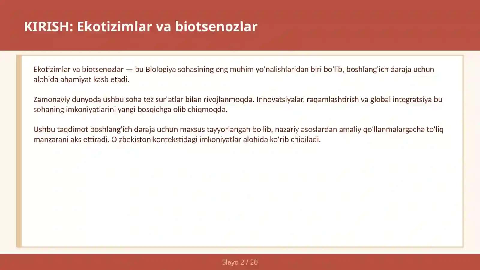 Ekotizimlar va biotsenozlar 2