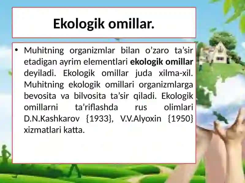 TURLI EKOLIGIK OMILLARNING TIRIK ORGANIZMLARGA TA'SIR ETUVCHI ETISH MEXANIZMI 2