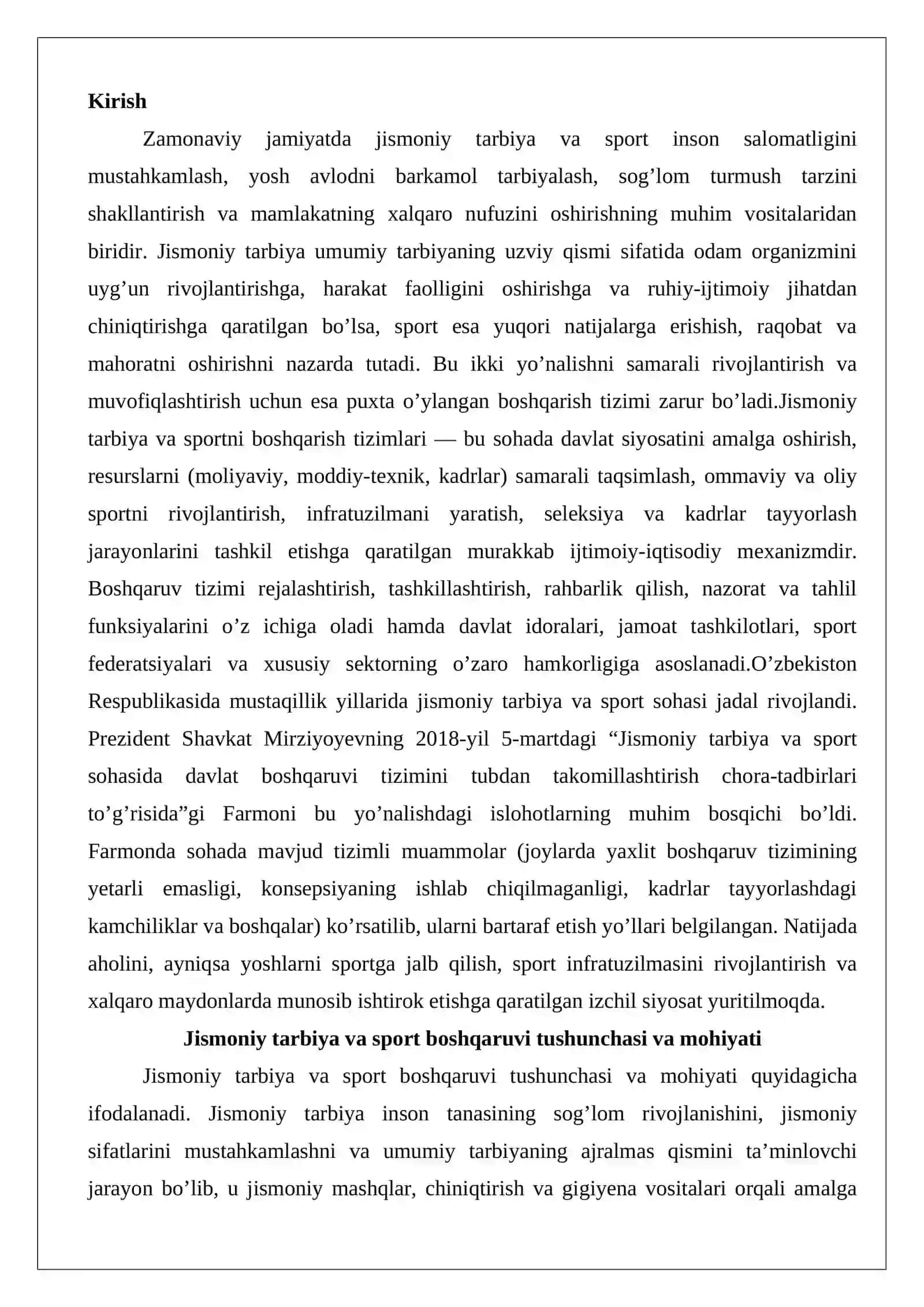 Jismoniy tarbiya va sportni boshqarish tizimlari 2