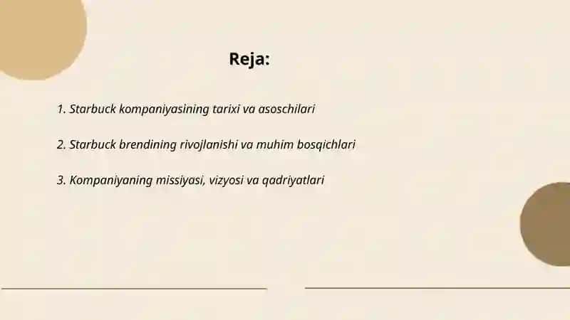 Starbuck kompaniyasi haqida 2