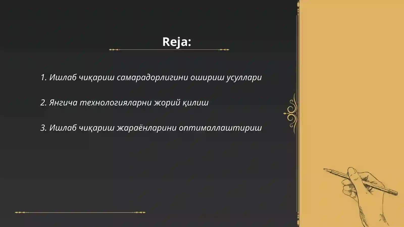 Ишлаб чиқариш ҳажмини оширишнинг ички ва ташқи имкониятларини аниқлаш 2