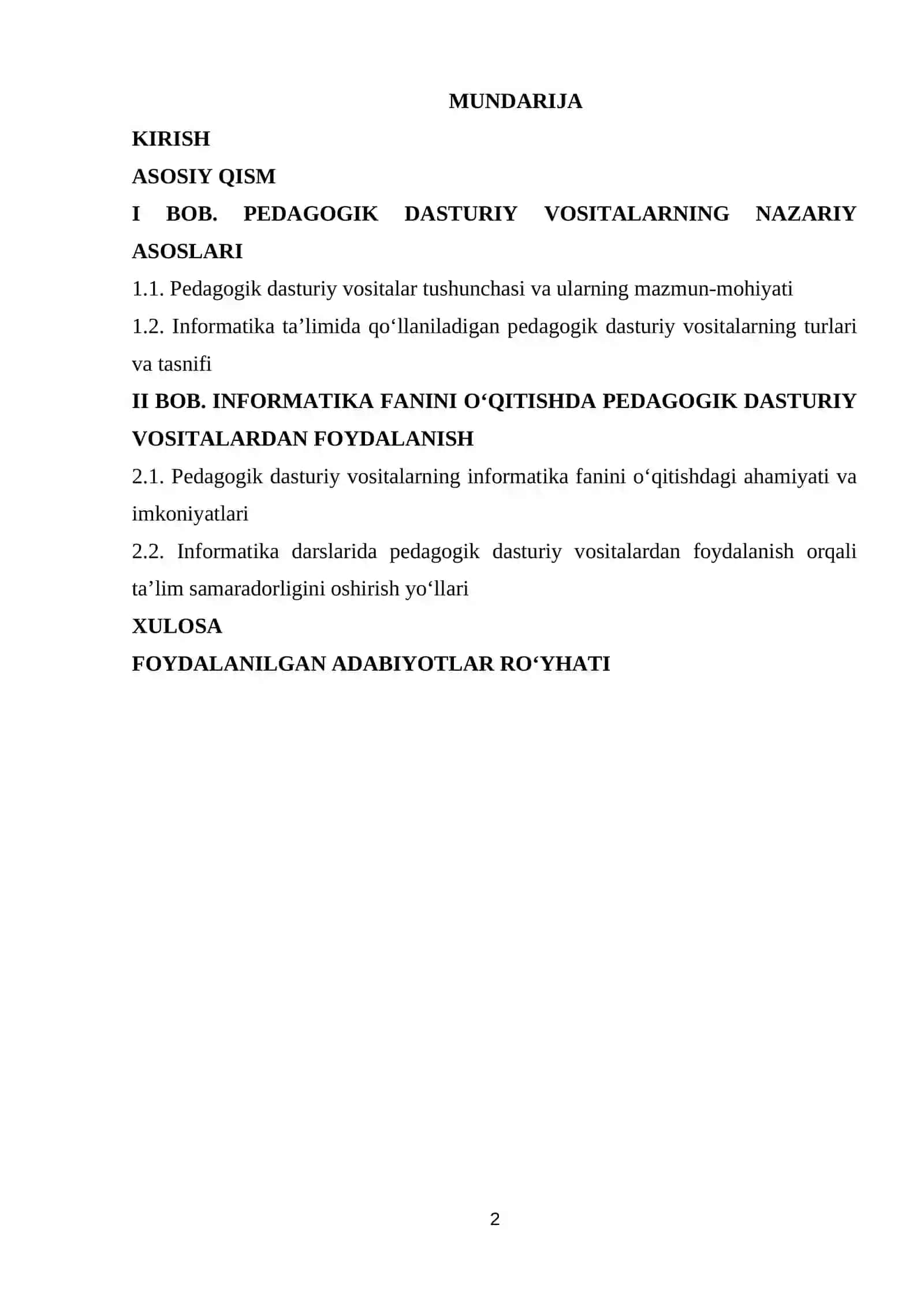 Pedagogik dasturiy vositalarning informatika fanini o'qitish samaradorligini oshirish 2